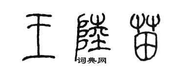 陳墨王陸苗篆書個性簽名怎么寫