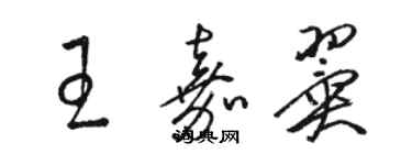 駱恆光王嘉翼草書個性簽名怎么寫