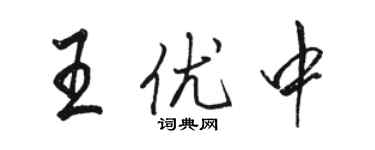 駱恆光王優中行書個性簽名怎么寫