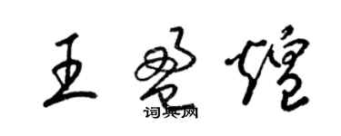梁錦英王盈煌草書個性簽名怎么寫
