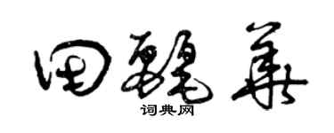 曾慶福田麗華草書個性簽名怎么寫