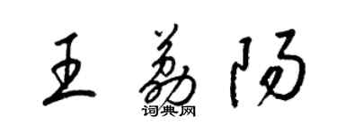 梁錦英王荔陽草書個性簽名怎么寫