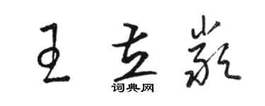 駱恆光王立嚴草書個性簽名怎么寫