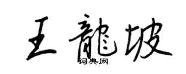 王正良王龍坡行書個性簽名怎么寫
