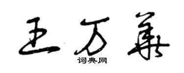 曾慶福王萬華草書個性簽名怎么寫