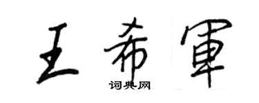 王正良王希軍行書個性簽名怎么寫