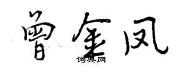 曾慶福曾金鳳行書個性簽名怎么寫