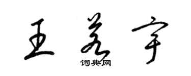 梁錦英王若宇草書個性簽名怎么寫