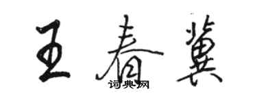 駱恆光王春冀行書個性簽名怎么寫