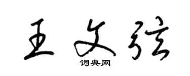 梁錦英王文弦草書個性簽名怎么寫