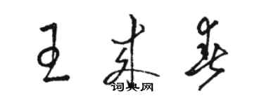 駱恆光王來春草書個性簽名怎么寫