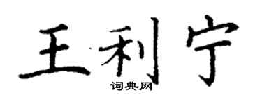 丁謙王利寧楷書個性簽名怎么寫