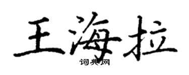 丁謙王海拉楷書個性簽名怎么寫