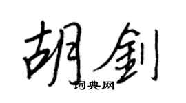 王正良胡劍行書個性簽名怎么寫