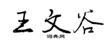 曾慶福王文谷行書個性簽名怎么寫
