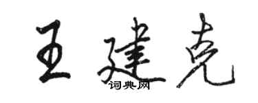 駱恆光王建克行書個性簽名怎么寫