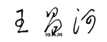 駱恆光王昌河草書個性簽名怎么寫