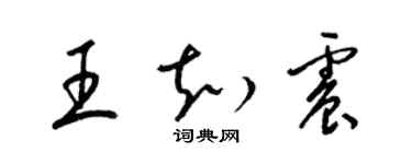 梁錦英王知震草書個性簽名怎么寫