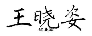 丁謙王曉姿楷書個性簽名怎么寫