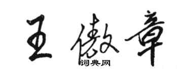 駱恆光王傲章行書個性簽名怎么寫