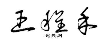 曾慶福王程禾草書個性簽名怎么寫