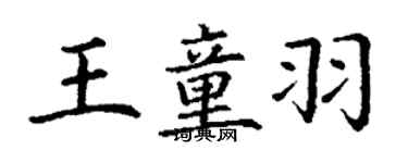 丁謙王童羽楷書個性簽名怎么寫