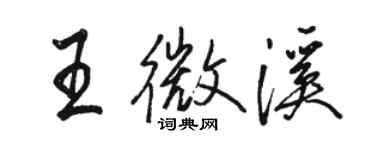 駱恆光王微溪行書個性簽名怎么寫