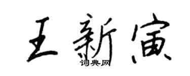 王正良王新寅行書個性簽名怎么寫