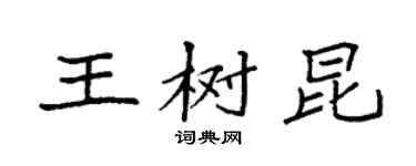 袁強王樹昆楷書個性簽名怎么寫