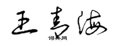 曾慶福王青海草書個性簽名怎么寫