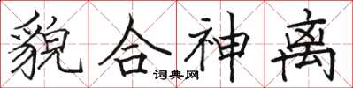 駱恆光貌合神離楷書怎么寫