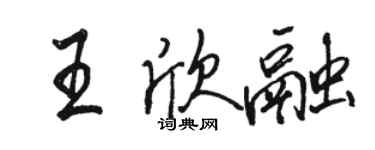 駱恆光王欣融行書個性簽名怎么寫