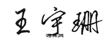駱恆光王宇珊行書個性簽名怎么寫