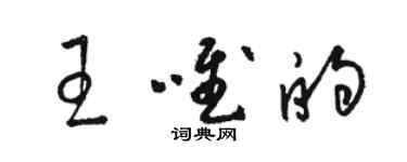 駱恆光王唯的草書個性簽名怎么寫