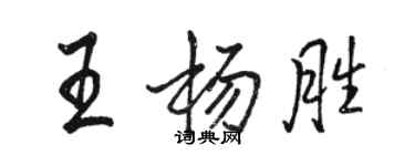 駱恆光王楊勝行書個性簽名怎么寫
