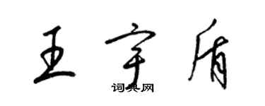 梁錦英王宇盾草書個性簽名怎么寫