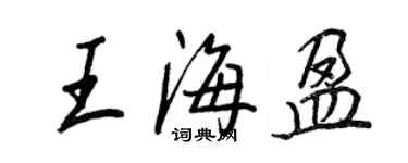 王正良王海盈行書個性簽名怎么寫