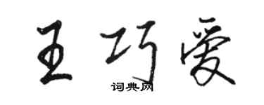 駱恆光王巧愛行書個性簽名怎么寫