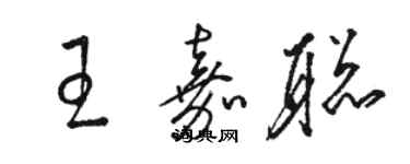 駱恆光王嘉聰草書個性簽名怎么寫