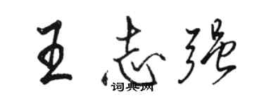 駱恆光王志強行書個性簽名怎么寫