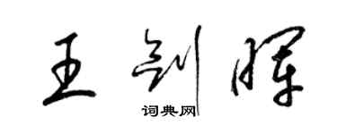 梁錦英王劍暉草書個性簽名怎么寫