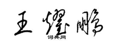 梁錦英王耀鵬草書個性簽名怎么寫