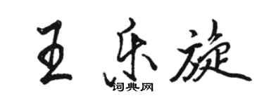 駱恆光王樂旋行書個性簽名怎么寫