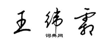 梁錦英王緯霜草書個性簽名怎么寫