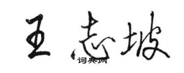 駱恆光王志坡行書個性簽名怎么寫