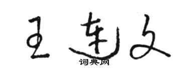 駱恆光王連文草書個性簽名怎么寫