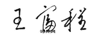 駱恆光王富程草書個性簽名怎么寫