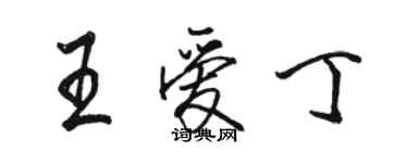 駱恆光王愛丁行書個性簽名怎么寫