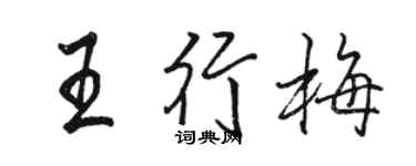 駱恆光王行梅行書個性簽名怎么寫