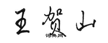 駱恆光王賀山行書個性簽名怎么寫